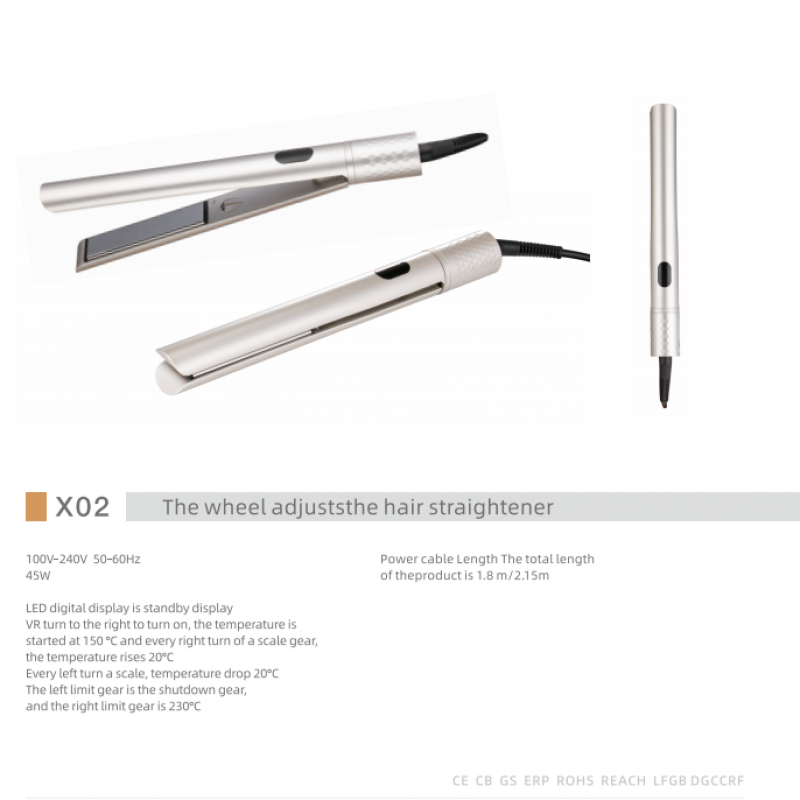 the wheel adjuststhe hair straightener