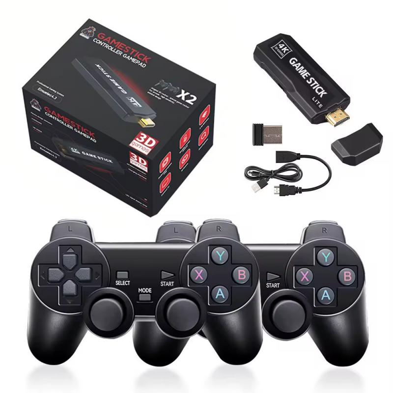 2026 X2 64G Retro Game TV Stick - 30000+ Games Built-in, Wholesale Game Console with Dual Controllers